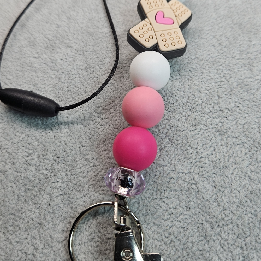 ​Nurse Lanyard | Silicone Badge Holder | Cute Bandage Charm | Breakaway Clasp